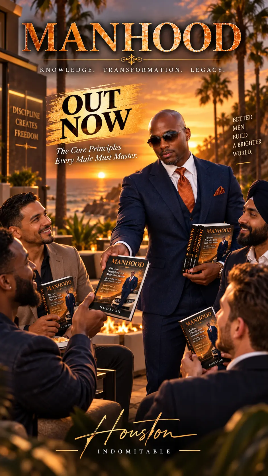 Houston presenting MANHOOD to a group of men